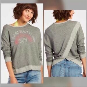 Sundry Gray Graphic Sweatshirt with Back Detail